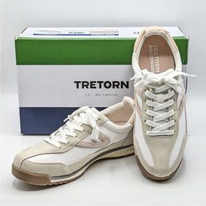 Tretorn White and Cream Classic Low-Top Sneakers